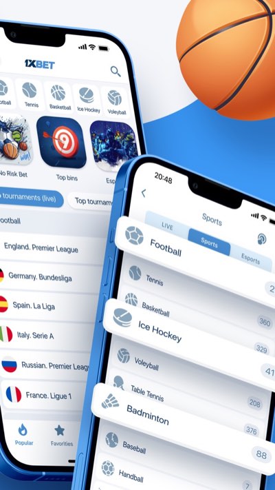 لقطة من متجر App Store: قائمة الرياضات والبطولات في تطبيق 1xBet